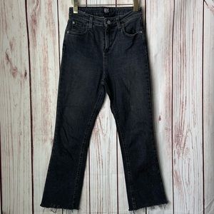 BDG Urban O. Women Black Denim Jeans Kick Flare High Rise Cropped Pants Size 26